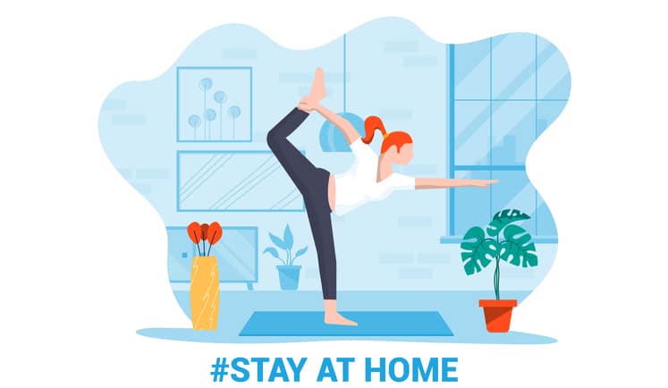 women doing yoga #Stay At Home