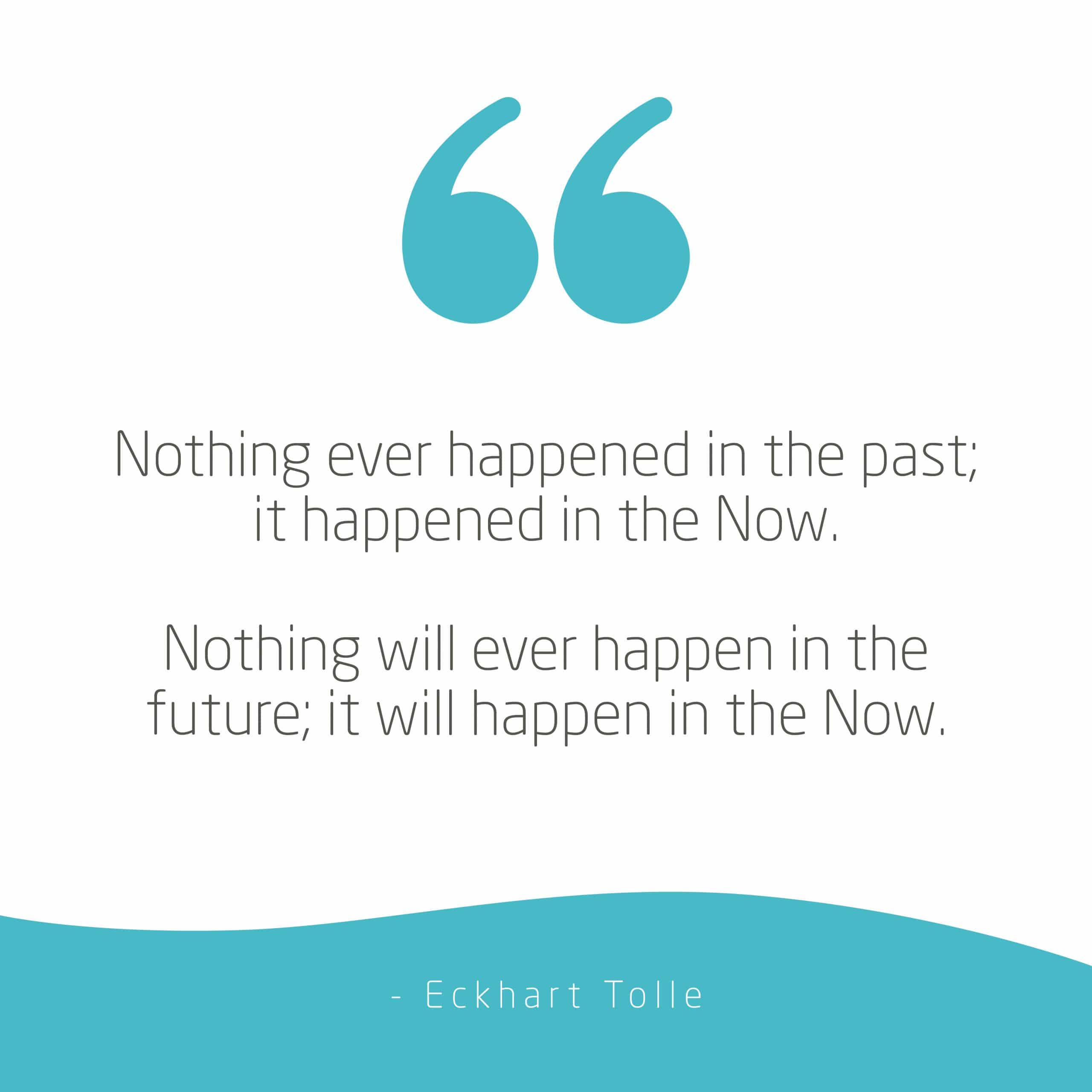 Nothing ever happens in the future, it happens in the present